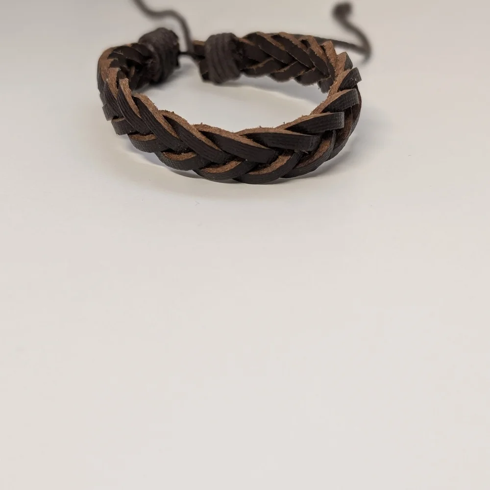 Braided Brown Leather Bracelet